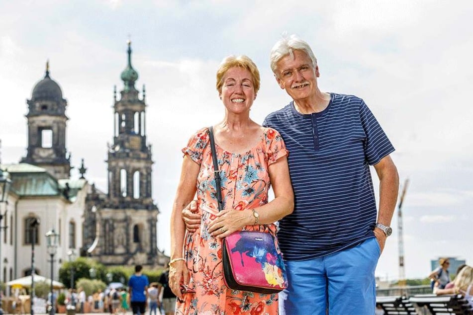 Für die Hochzeit des Neffen kamen sie nach Sachsen: Teresa (63) und Michael Condron (61) waren überrascht, wie schön wir Dresdner es haben.
