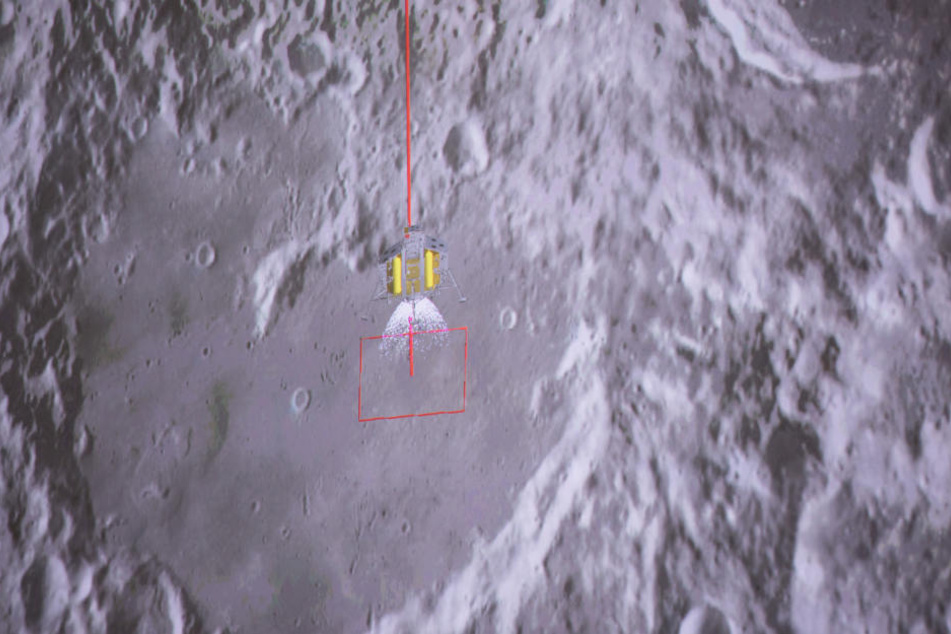 Die Aufnahme zeigt die Landung der chinesischen Sonde auf dem Mond.