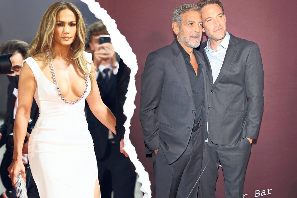 Jennifer Lopez (l.) reportedly can't stand fellow actor George Clooney (c.), but he seems to get along with Ben Affleck (r.) just fine.