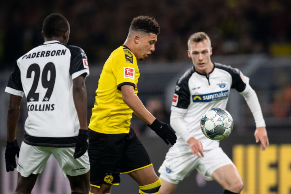 Jadon Sancho beim denkwürdigen 3:3 gegen Paderborn am Freitag.