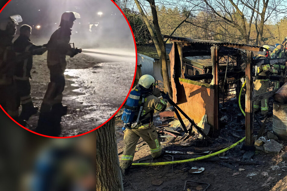 Gartenlaube brennt lichterloh: Feuerwehr an Ostern im Dauereinsatz