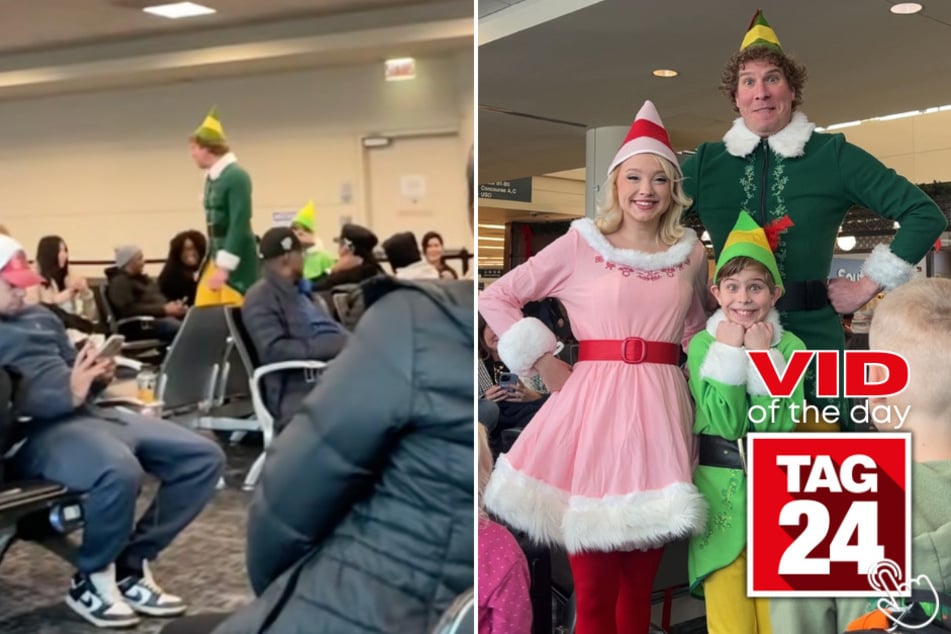 Passengers waiting for their flights at the Chicago airport got a very festive surprise by none other than Buddy the Elf!