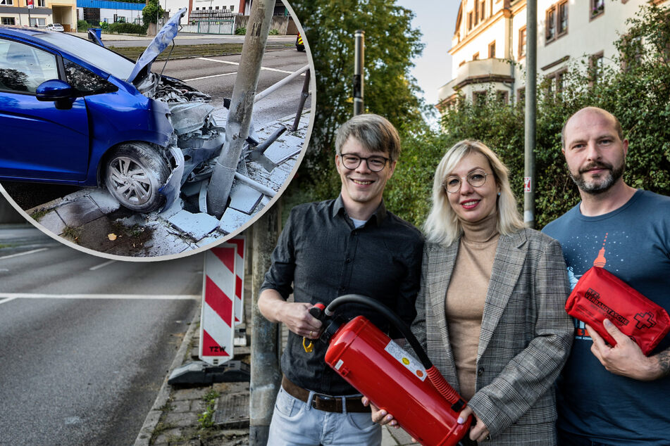Drei "Engel" aus dem Heim retten Rentner nach Unfall in Zwickau das Leben