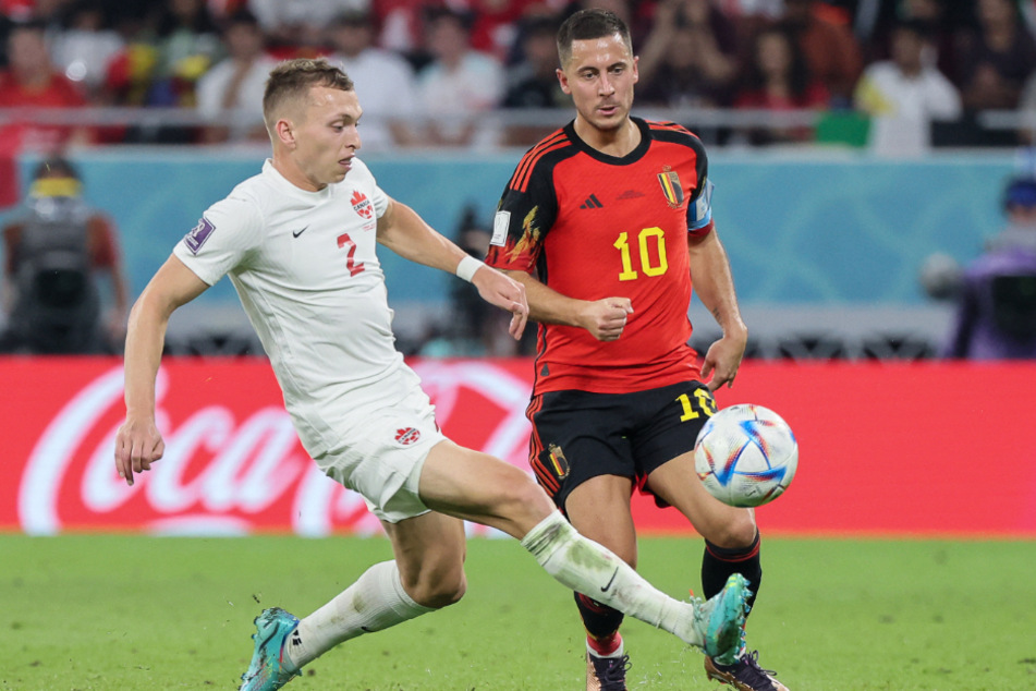 Eden Hazard (r.) beim 1:0-Sieg der belgischen Nationalmannschaft gegen Kanada.