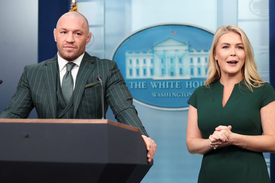 Conor McGregor (l.) lashed out at undocumented immigrants on Monday during a St. Patrick's Day visit to Washington to meet President Donald Trump.