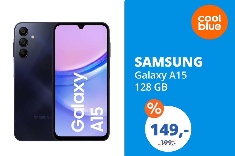 Das Samsung Galaxy A15 128 GB für 149 statt 199 Euro.