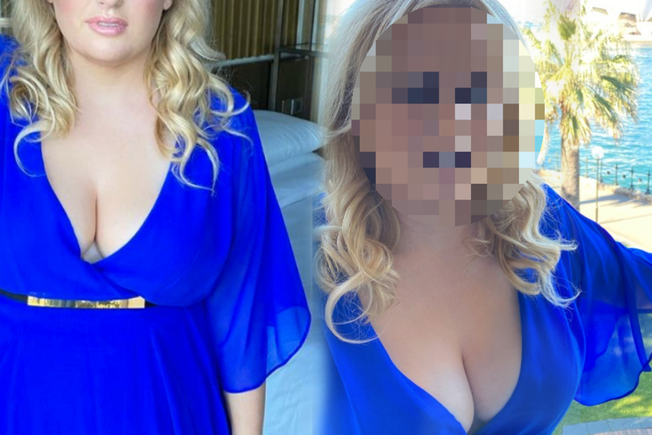Mit 40 Jahren: Wer zeigt sein XXL-Dekolleté im blauen Kleid?