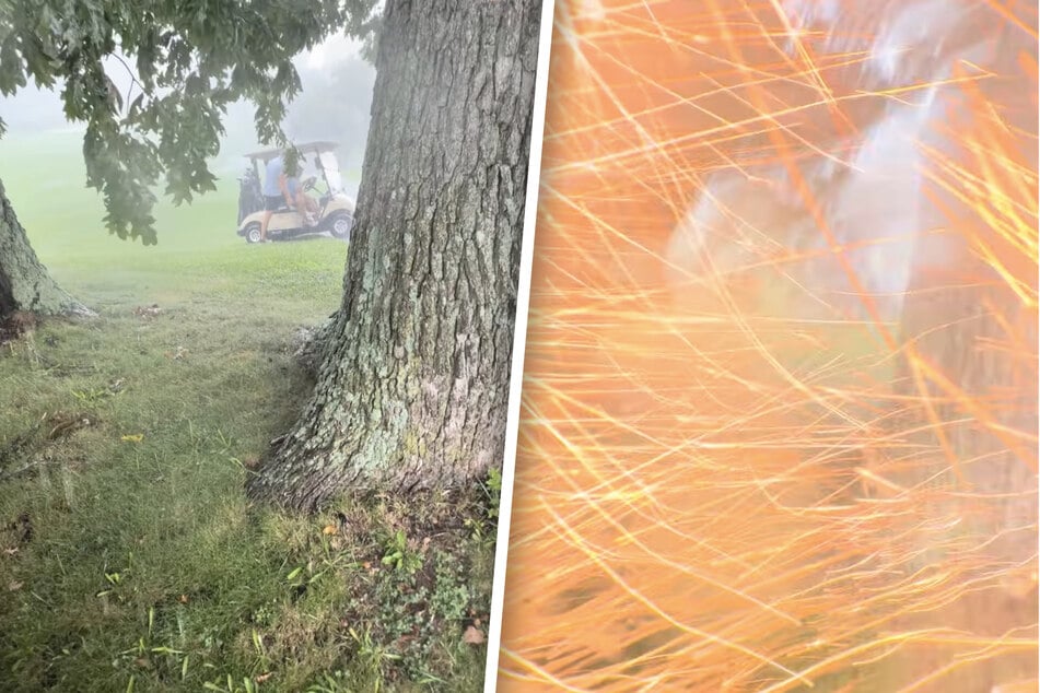 Plötzlich trifft ihn der Blitz: Golfer hält Schock-Moment auf Video fest