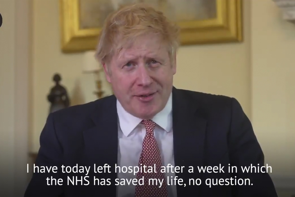 Boris Johnson, Premierminister von Großbritannien, bedankt sich auf Twitter bei den Mitarbeitern des britischen nationalen Gesundheitsdienstes (NHS) für die Rettung seines Lebens.