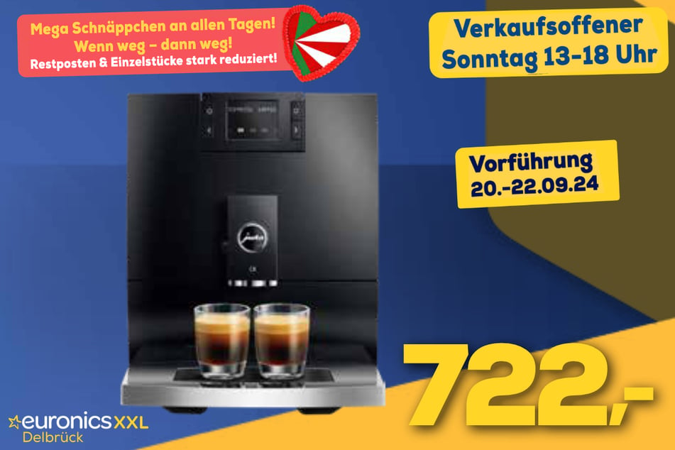 Jura-Kaffeevollautomat für 722 Euro.