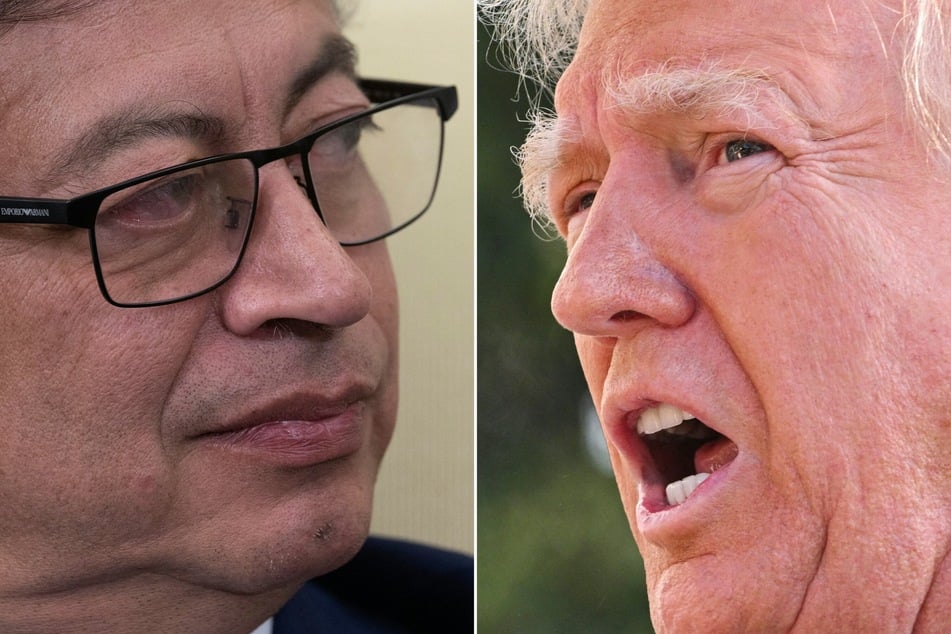 US President Donald Trump (r.) has called Colombian President Gustavo Petro a "thug" while authorizing attacks on boats in international waters.