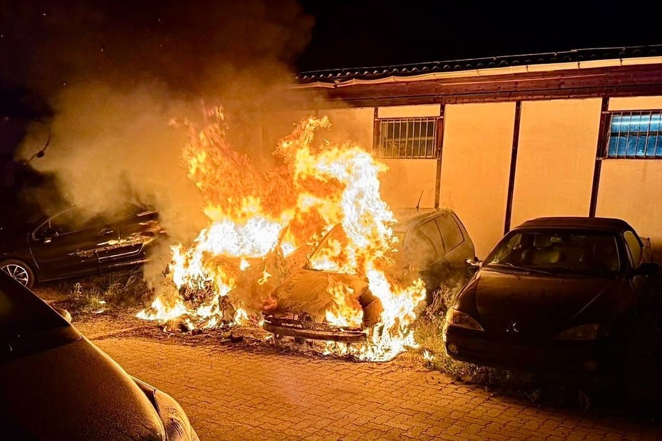 Die Flammen schlugen meterhoch aus.