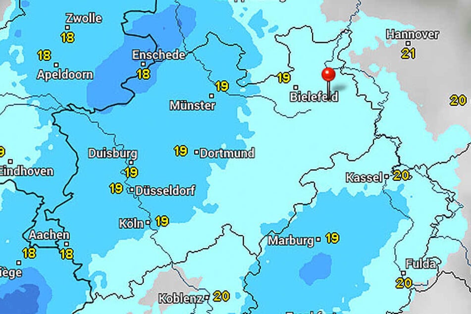 Am Wochenende wird es häufiger regnen.