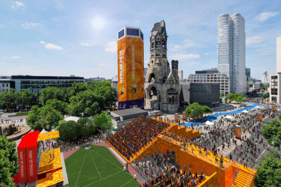 Der Breitscheidplatz wird während der Leichtathletik-EM zur riesigen Open-Air-Arena. (Illustration)