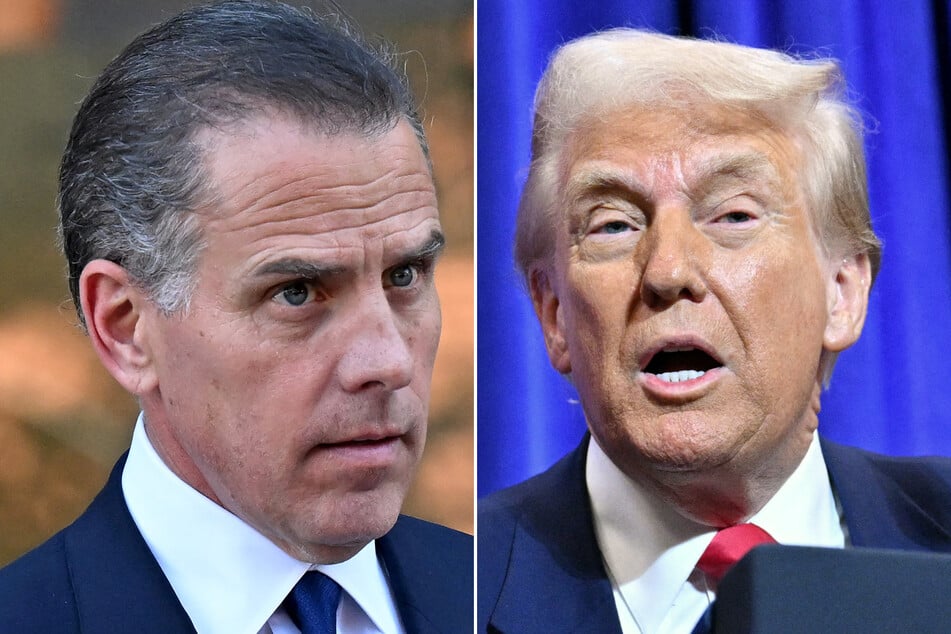 President Donald Trump (r.) said Tuesday he is withdrawing Hunter Biden's government bodyguards.