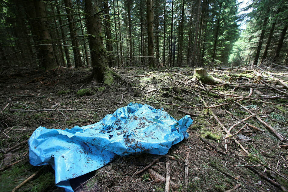 Unter anderem in diesem blauen Müllsack wurden Skelettteile der vermissten Peggy gefunden.