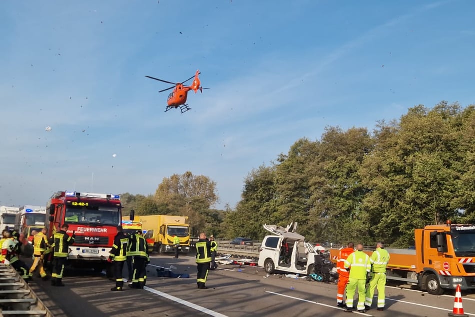 Auch ein Rettungshubschrauber war vor Ort.