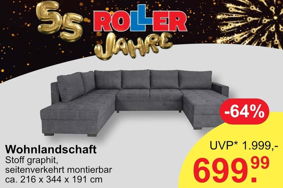 Die Wohnlandschaft für 699,99 statt 1.999 Euro.