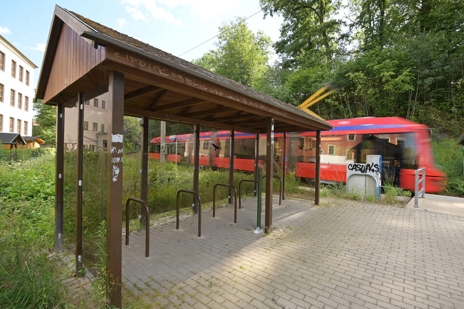 Der überdachte Fahrradstellplatz am Haltepunkt Harthau bekam gute Noten.