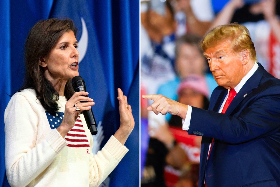 On Tuesday, Donald Trump (r.) insulted his presidential challenger Nikki Haley, calling her recent rally an "embarrassment" to her husband.