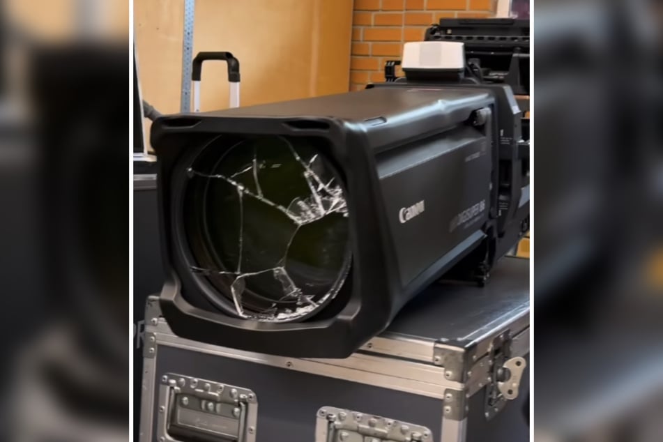 Das Objektiv der Spezialkamera wurde bei dem Sturz erheblich beschädigt.