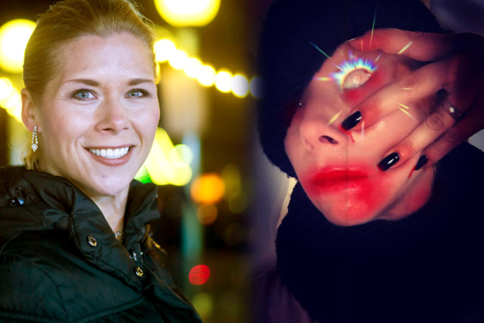 Nicht wiederzuerkennen: Tanja Szewczenko in ihrem Halloween-Kostüm.