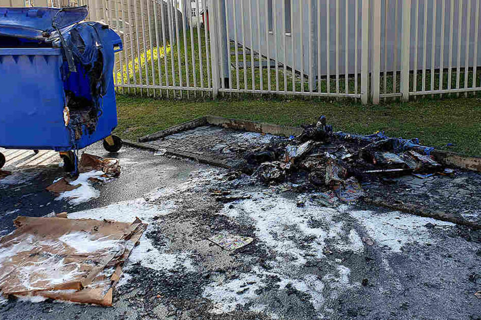 Der Container wurde bei dem Brand komplett zerstört.