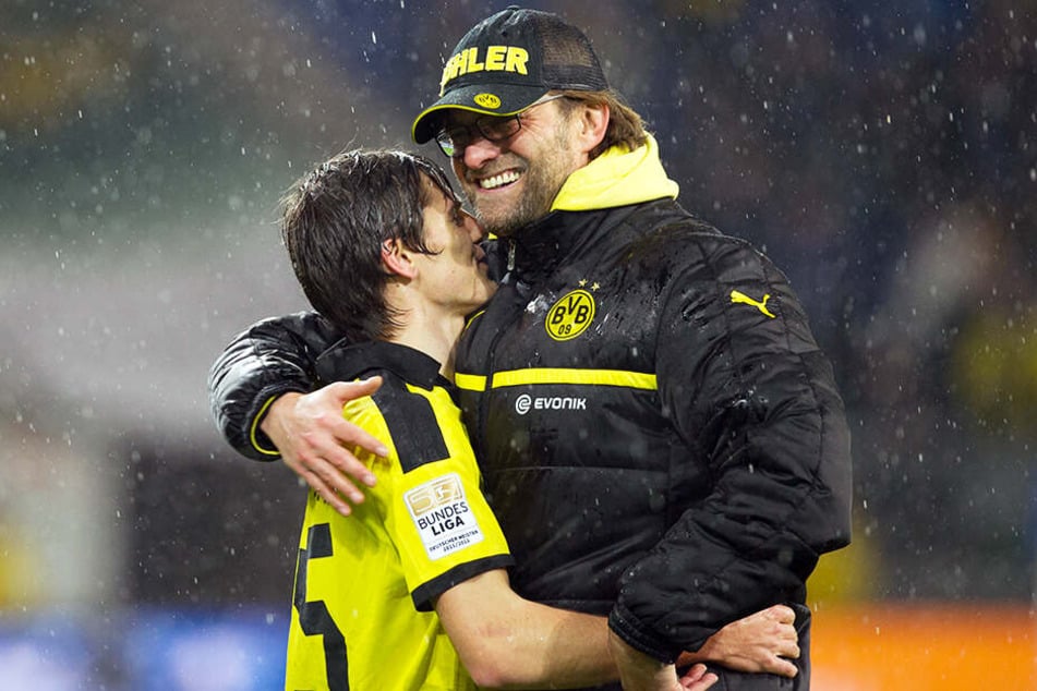Der damalige BVB-Coach Jürgen Klopp verhalf Jonas Hofmann (l.) 2012 zu seinem Bundesliga-Debüt.