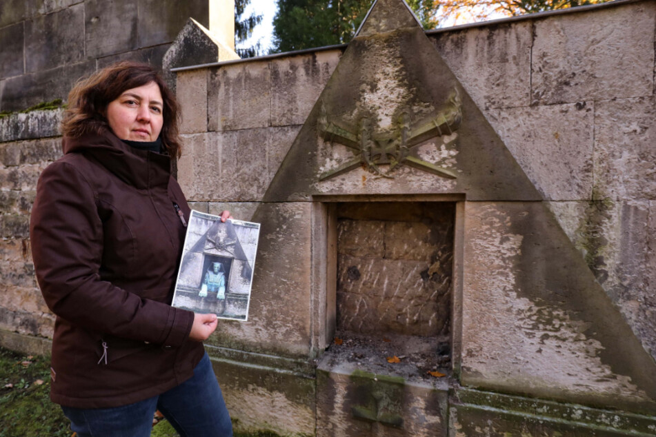 Friedhofsverwalterin Beatrice Teichmann (44) zeigt die Verluste.