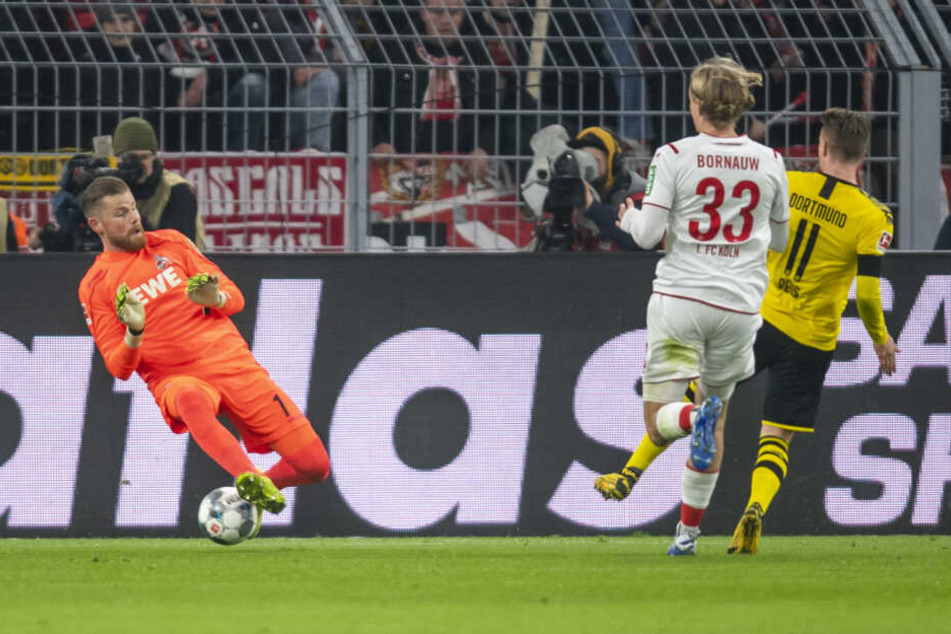 Kölns Keeper Timo Horn konnte das 2:0 durch Marco Reus nicht verhindern (29.).