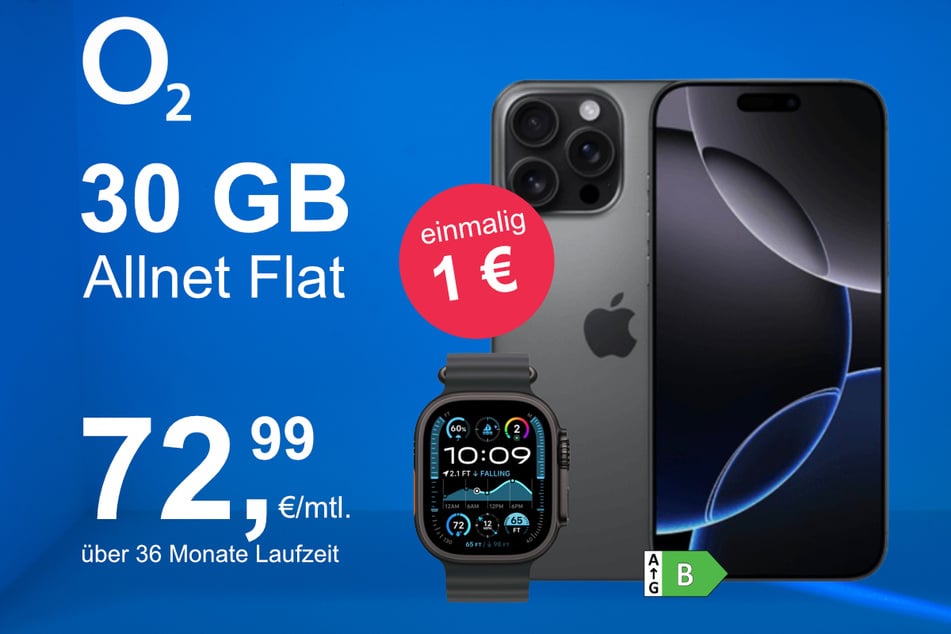 Das iPhone 16 Pro Max + Watch Ultra 2 im o2 Mobile M für einmalig 1 Euro.