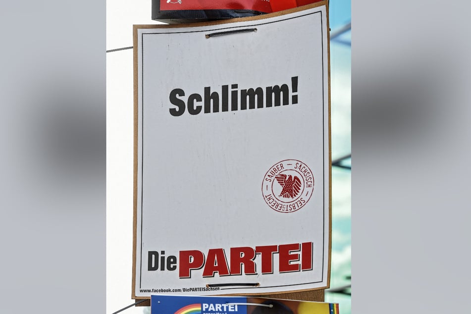 Die Partei "Die Partei" sorgt mit ihren Plakaten stets für Aufsehen. (Archivbild)