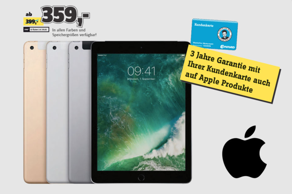 Das iPad bekommst Du in drei Farben: Space Grau, Silber und Gold.