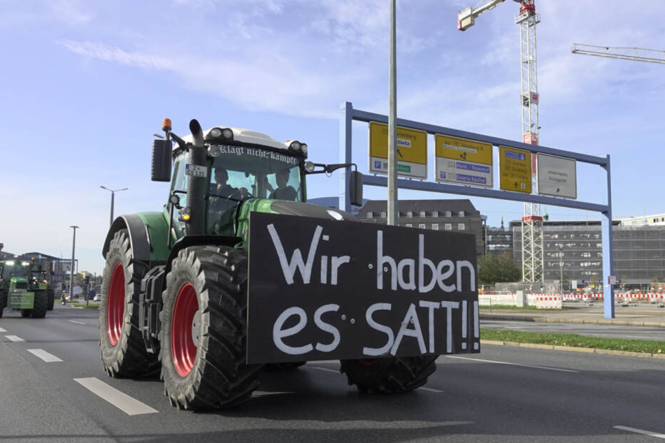 Die Bauern demonstrieren gegen die Agrarpolitik der Bundesregierung und der EU.
