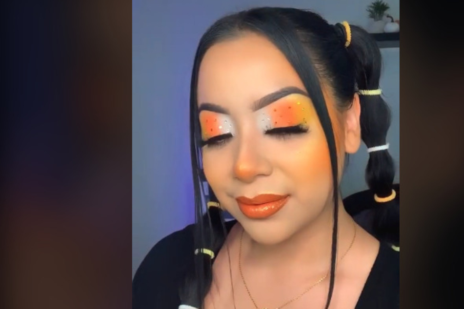 TikToker RebeccaAnn breaks down a candy corn inspired makeup look that's sweet to pass up!