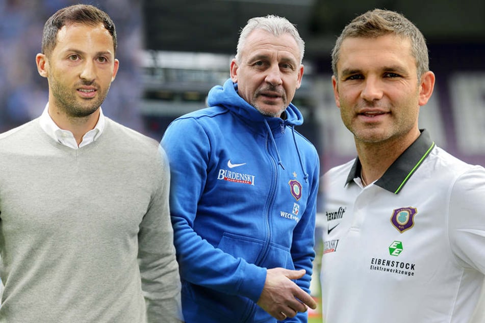 Ex-Trainer von Aue: Domenico Tedesco, Pavel Dotchef und Tomislav Stipic.