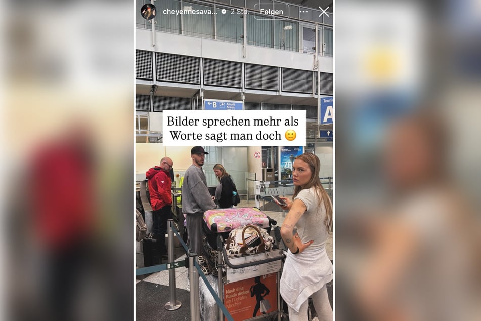 In ihrer Instagram-Story lässt Cheyenne Ochsenknecht (25) ihre Fans an dem Flughafen-Stress teilhaben.