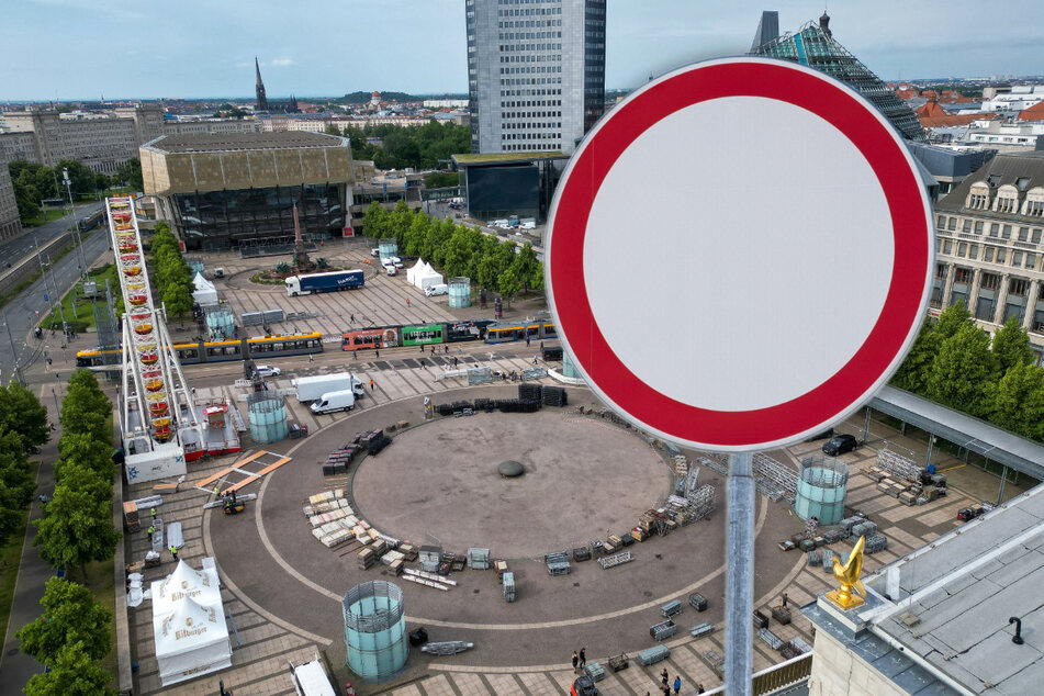 Ab dem morgigen Mittwoch ist der Augustusplatz fünf Wochen lang für Autofahrer tabu. Fußgänger, Radfahrer und auch Straßenbahnen dürfen ihn noch passieren, doch auch für sie gelten Ausnahmen.