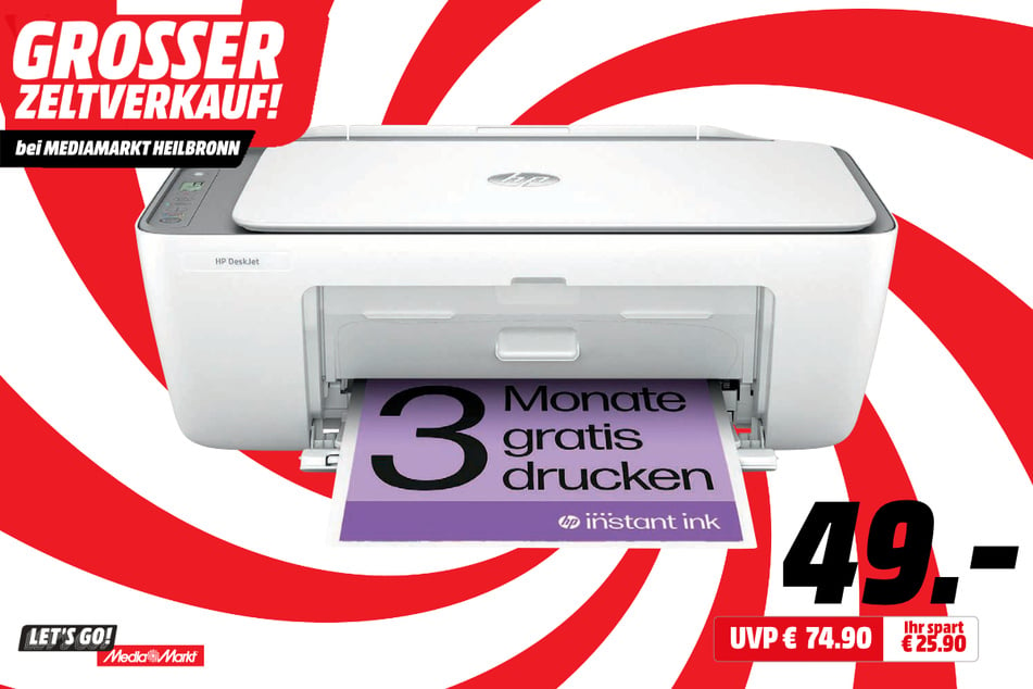 HP-Drucker für 49 statt 74,90 Euro.