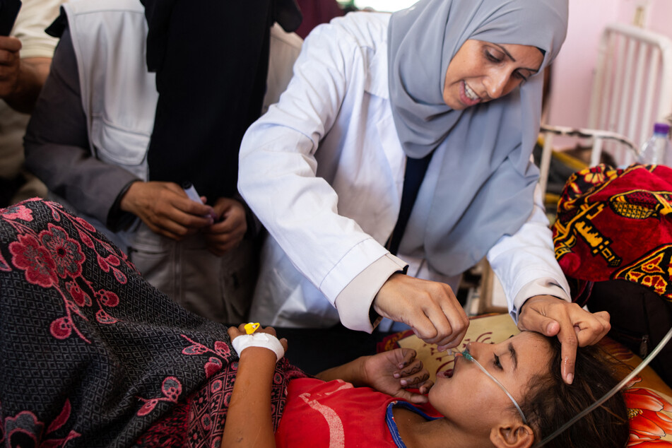 The Palestinian Health Ministry released footage on Saturday showing some children already getting their first shot of the polio vaccine.