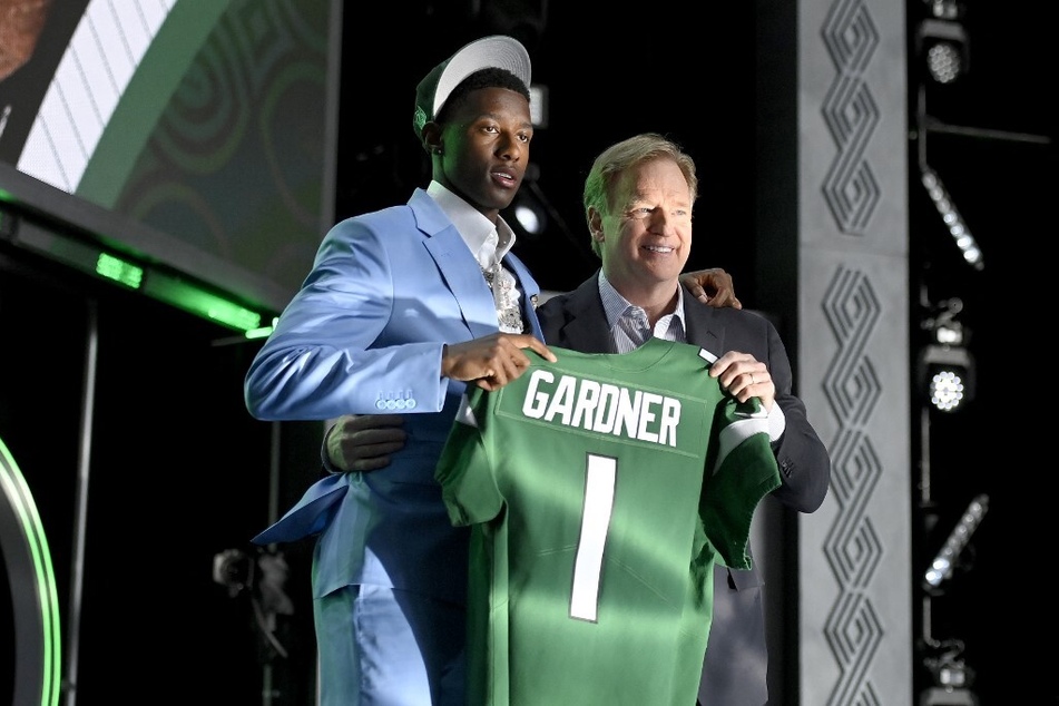 2023 NFL Defensive Rookie of the Year cornerback Ahmad "Sauce" Gardiner was selected No. 4 overall in the 2022 NFL Draft to the New York Jets.