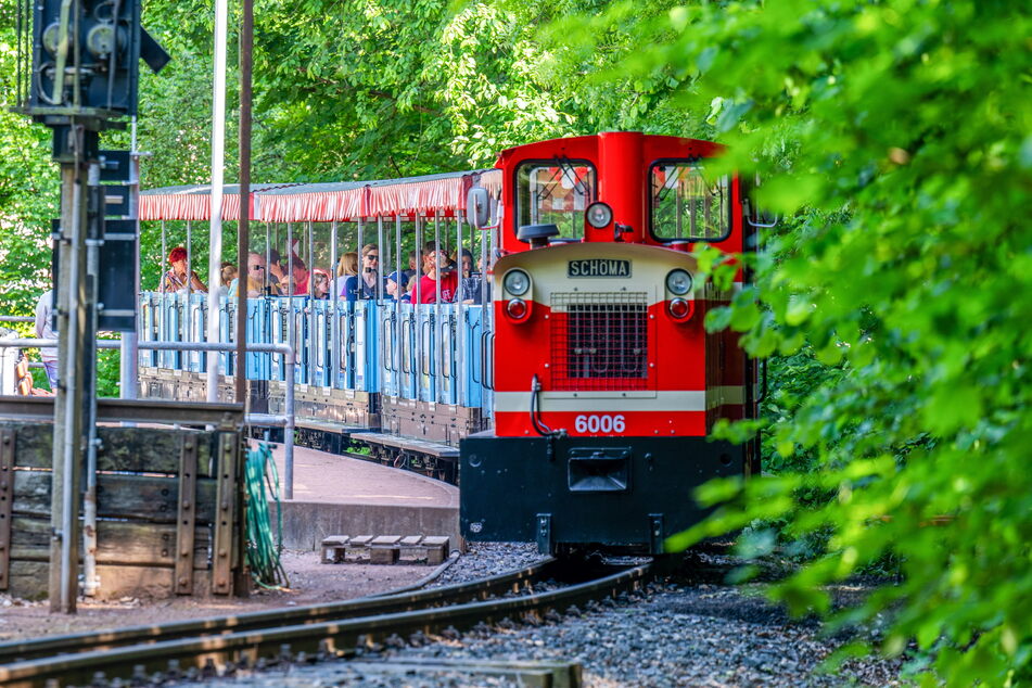 Die Parkeisenbahn dreht auch im Herbst ihre Runden durch den Küchwald. Am heutigen Samstag wird auch der neue Bahnhof eröffnet.