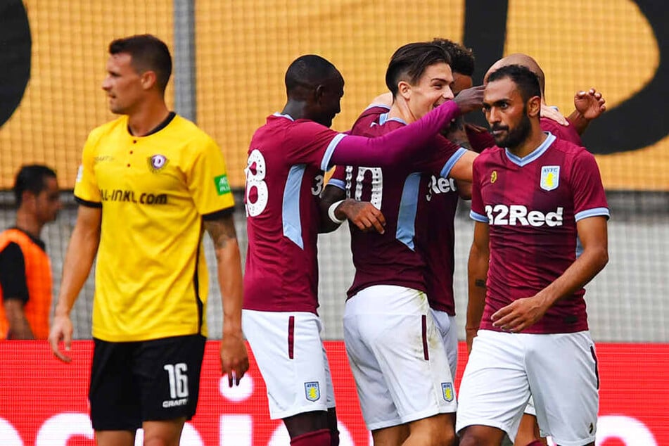 Aston Villa durfte jubeln - wie hier im Testspiel am 28.Juli 2018 in Dresden bei Dynamo.