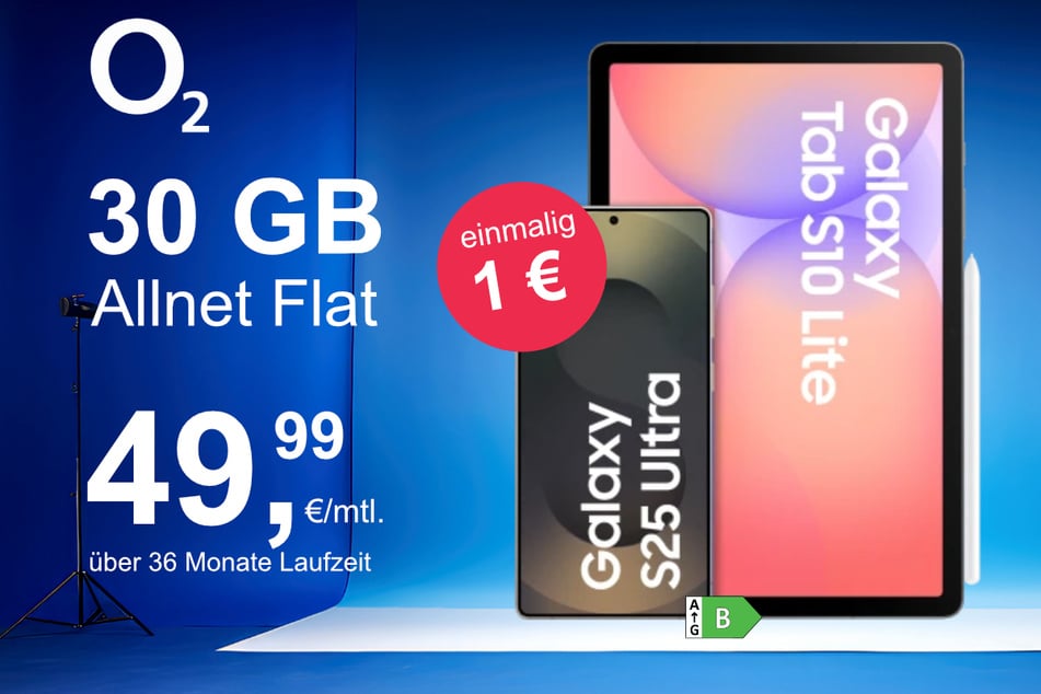 Bei o2 gibt's das Samsung Galaxy S25 Ultra jetzt mit Galaxy Tab S10 Lite im Bundle exklusiv für nur 1 Euro.