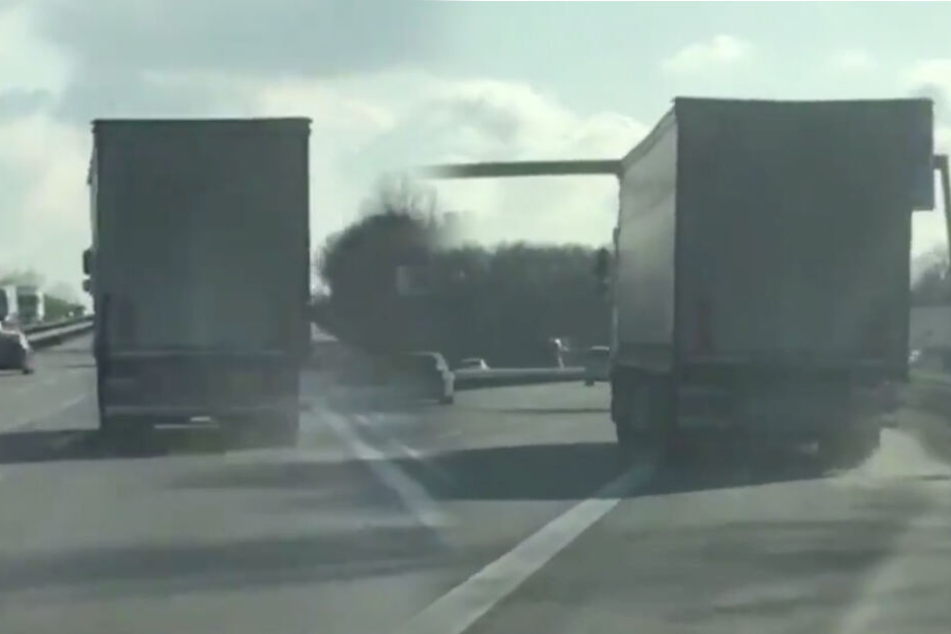 Der Lkw-Fahrer hatte so gut wie keine Kontrolle mehr über sein tonnenschweres Gefährt. (Bildmontage)