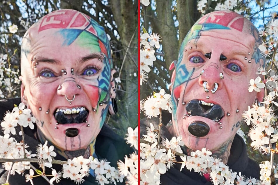 This German couple has covered themselves in radical, matching tattoos and extreme body modifications.