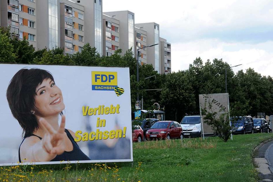 "Verliebt in Sachsen": Auch dieses Motiv, allerdings in Plakat-Form, wurde illegal aufgehängt.