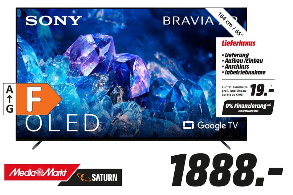 65-Zoll Sony-Fernseher Bravia XR-65A80K für 1.888 Euro