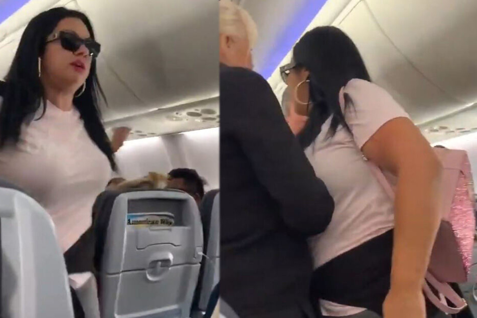 Wutschnaubend schnappte sich die Frau danach ihre Sachen und wurde aus dem Flugzeug geworfen.