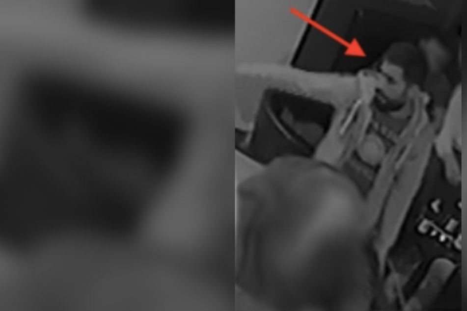 Frontalaufnahme des Unbekannten im Kapuzenpulli.